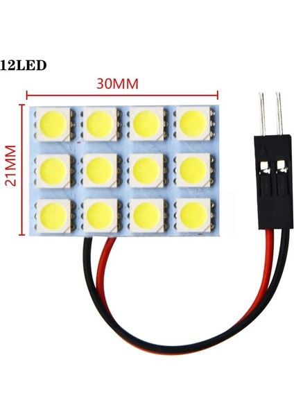 12 LED Smd LED Oto Panel Işık Okuma Kubbe Ampul Araba Iç Çatı Harita Lambası T10 W5W C5W C10W Festoon 3 Adaptör Tabanı (Yurt Dışından)