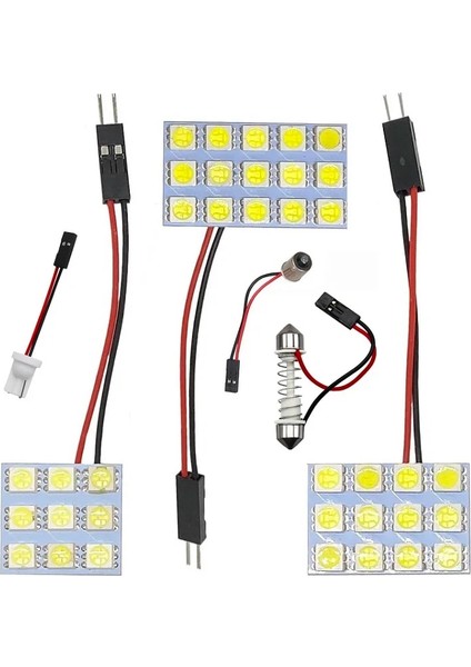12 LED Smd LED Oto Panel Işık Okuma Kubbe Ampul Araba Iç Çatı Harita Lambası T10 W5W C5W C10W Festoon 3 Adaptör Tabanı (Yurt Dışından) indirimleri