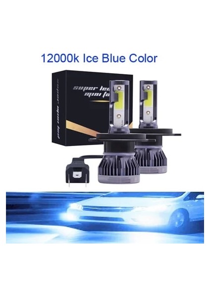 H8 Stili 12000K Mavi 2 Adet H7 LED Lmpaır Mini Çift Araba Far Ampülleri H1 H16 H7 H8 H4 H11 Farlar Kiti Hb Hb4 Oto LED Lambalar (Yurt Dışından)