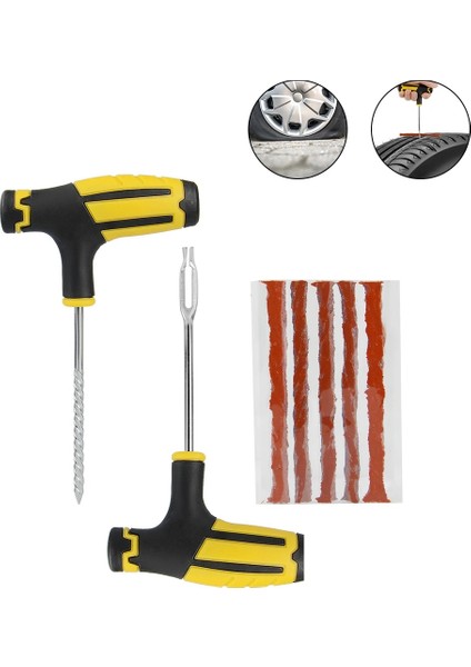 Kırmızı Tam Set Stili Araba Lastik Tamir Araçları Lastik Tamir Takımı Perçin Alet Seti Araba Bisiklet Tubeless Lastik Delinme Tapası Garaj Otomobil Parçaları (Yurt Dışından)