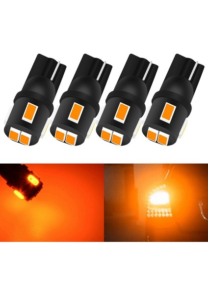 4 Adet Kehribar Katur T10 W5W LED Ampuller Smd Oto Araba LED Dome Haritası Gövde Plaka Işık Lamba Ampul T10 LED Amber Beyaz Aydınlatma (Yurt Dışından)