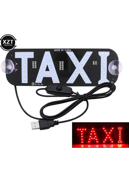 Kırmızı 12V Taksi LED Araba Ön Cam Kabin Gösterge Lambası Işareti Renkli LED Ön Cam Taksi Işık Lambası ile Onoff Anahtarı USB Kablosu (Yurt Dışından)