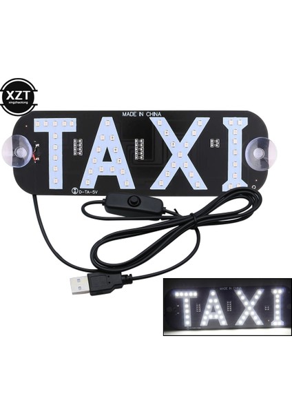 Kırmızı 12V Taksi LED Araba Ön Cam Kabin Gösterge Lambası Işareti Renkli LED Ön Cam Taksi Işık Lambası ile Onoff Anahtarı USB Kablosu (Yurt Dışından)