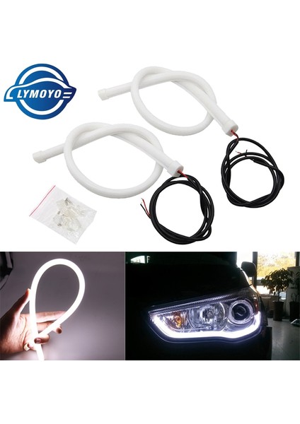 30CM Tarzı Kırmızı 2pcslot cm 12V Araba LED Esnek Şerit Işıklar Gündüz Farı Tüp Far Sürüş Işıkları Aut0 Drl Beyaz Dc 12V (Yurt Dışından)