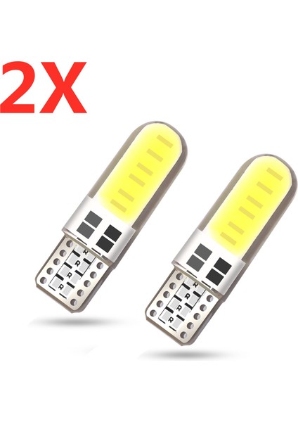 6500K Tarzı 2 Parça Licone Jel Cob LED Araba Işık 12V T10 W5W Kama Yan Park Okuma Ampul Sinyal Lambası Gümrükleme Kapı Işığı 12 Smd (Yurt Dışından)