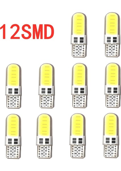 6500K Tarzı 2 Parça Licone Jel Cob LED Araba Işık 12V T10 W5W Kama Yan Park Okuma Ampul Sinyal Lambası Gümrükleme Kapı Işığı 12 Smd (Yurt Dışından) fırsatları