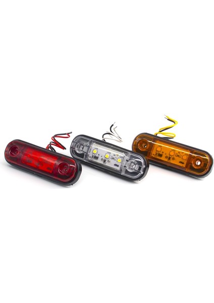 6x Turuncu Uyarı Işığı 3 LED Işık Oval Gümrükleme Römork Kamyon Turuncu Beyaz Kırmızı LED Yan Işaret Lambası 12V 24V Kamyon Kamyon (Yurt Dışından) modelleri