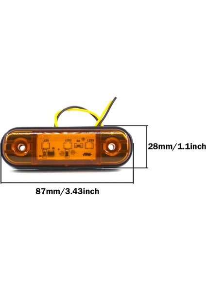 6x Turuncu Uyarı Işığı 3 LED Işık Oval Gümrükleme Römork Kamyon Turuncu Beyaz Kırmızı LED Yan Işaret Lambası 12V 24V Kamyon Kamyon (Yurt Dışından) indirimleri