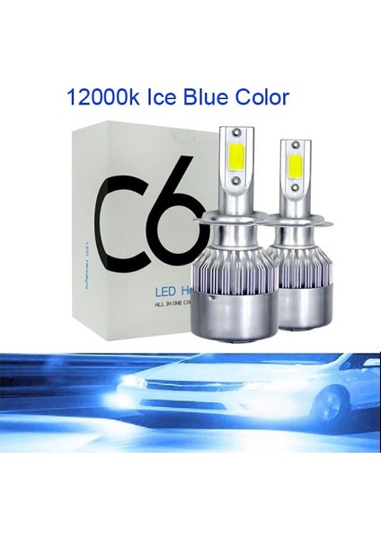H4 Stili 12000K Süper Parlak Oto H7 H11 LED Araba Far H1 H H27 H4 LED Çift Renkli Far Kiti 3000K 6000K (Yurt Dışından)