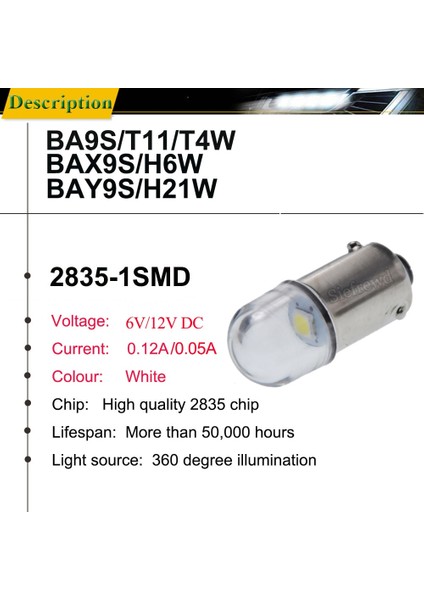 BA9S 12V Dc Stili Beyaz 4 Adet BA9S T4W BAX9S H6W BAY9S H21W LED Ampul 6V 12V Araba Iç Kubbe Gövde Işık Oto Motosiklet Yan Parker Lambası Warmwhite (Yurt Dışından) fiyatları