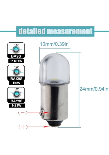 BA9S 12V Dc Stili Beyaz 4 Adet BA9S T4W BAX9S H6W BAY9S H21W LED Ampul 6V 12V Araba Iç Kubbe Gövde Işık Oto Motosiklet Yan Parker Lambası Warmwhite (Yurt Dışından) modelleri