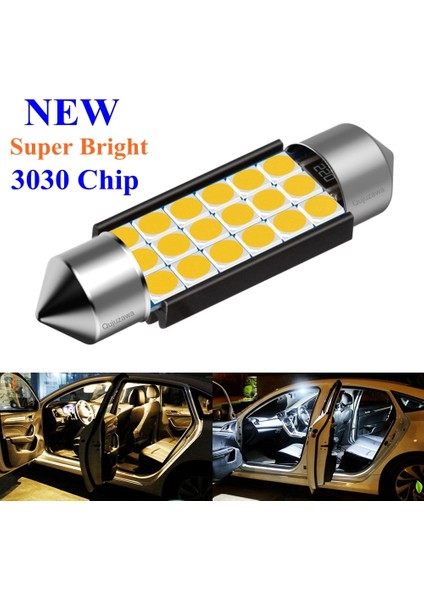 Saf Beyaz Tarzı 41 mm Festoon C5W C10W C3W Süper Parlak LED Ampul Araba Kubbe Işık Canbus Oto Iç Okuma Lambası Sıcak Beyaz (Yurt Dışından) fiyatları