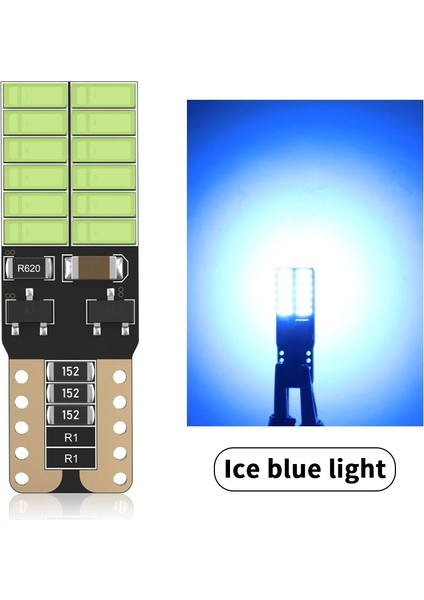 Buz Mavisi 2x T10 W5W Smd Araba LED Ampul Canbus Oto Gümrükleme Kama Yan Işık Iç Kubbe Okuma Lambaları Yok Ek Beyaz (Yurt Dışından)
