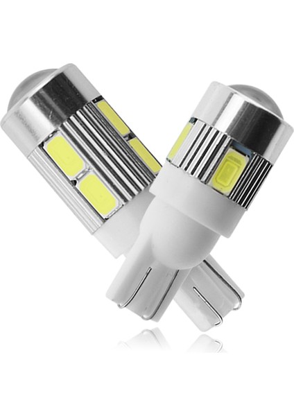 T10 6smd Beyaz 1x Araba T10 LED Ampul 6 Smd 12V Beyaz 6500K W5W LED Sinyal Işığı 10 Smd Oto Iç Kama Yan Plaka Lambaları 5W (Yurt Dışından)