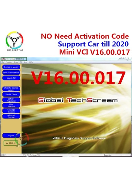 Sadece Yazılım Stili Toyota Tıs Techstream Vini Vci Teşhis Kablosu Için Son Vını Vcı J2534 FT232RL Arayüzü (Yurt Dışından)