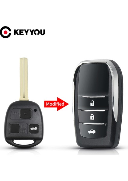 Model B 2 Düğme Stili Lexus Için Keyyou Düğmesi Modifiye Çevirme Araba Anahtarı Kabuk Kılıf Lexus Es Rx Lx Gs IS200 RX300 ES300 LS400 GX460 Toyota Uncut TOY48 Için (Yurt Dışından)