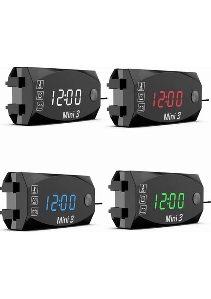 Beyaz Stil Dc 3 1 Çok Işlevli Dijital Zaman Saati + Termometre + Voltmetre LED Ekran Motosiklet Araba Tekne Için Su Geçirmez IP67 (Yurt Dışından) fiyatları