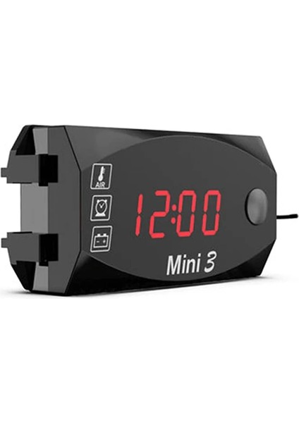 Beyaz Stil Dc 3 1 Çok Işlevli Dijital Zaman Saati + Termometre + Voltmetre LED Ekran Motosiklet Araba Tekne Için Su Geçirmez IP67 (Yurt Dışından) fırsatları
