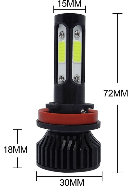 H8 Stili 8000K Üst Parlak Mini LED H9 Hb Hb H11 H7 H8 4sides HEADLLAMP100W Lm 6000K 12V 8000K Araba Far Ampülleri (Yurt Dışından) modelleri