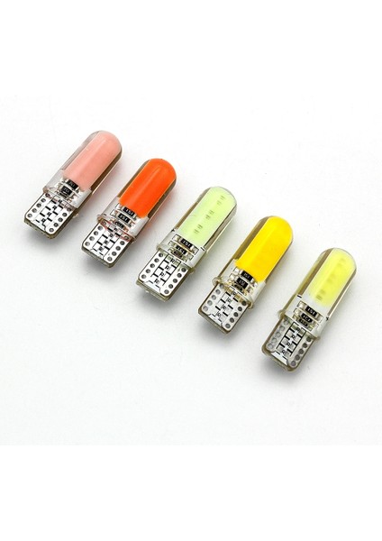 Mavi 2ADET T10 W5W Silika Jel Cob LED Araba Gümrükleme Işıkları Oto Kama Ters Ampul Dönüş Sinyali Işığı Kırmızı Mavi Sarı Beyaz 12V (Yurt Dışından) fırsatları