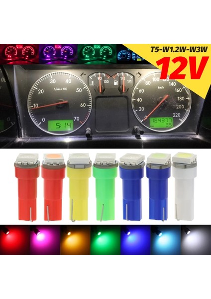 12V Tarzı Sarı V 24V T5 LED Smd Oto LED Lamba Araba Gösterge Paneli Gösterge Ampul Dc Beyaz Mavi Kırmızı Sarı Yeşil (Yurt Dışından)