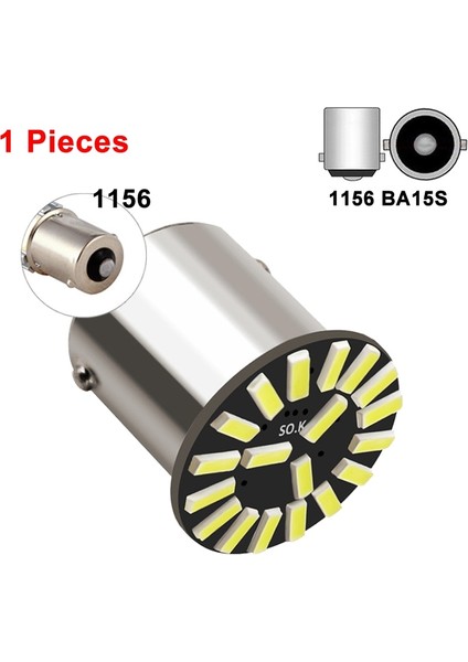 Sarı Stil BA15S 1156 W BA15S BAY15D 1157LED Ampul Araba Dönüş Sinyali Işık 12V Md 7000K Araba Ters Geri Fren Park Gündüz Lambaları (Yurt Dışından)