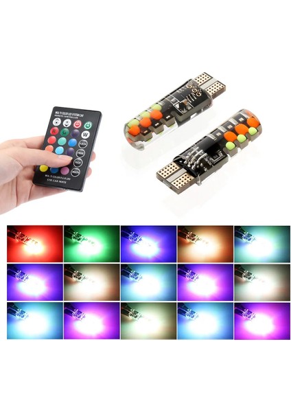 Bir Ampul Yeni Evrensel Araba LED W5W T10 Rgb Cob 12SMD Gümrükleme Işıkları Uzaktan Kumandalı Renkli Çok Modlu Araba Ampulleri (Yurt Dışından) modelleri