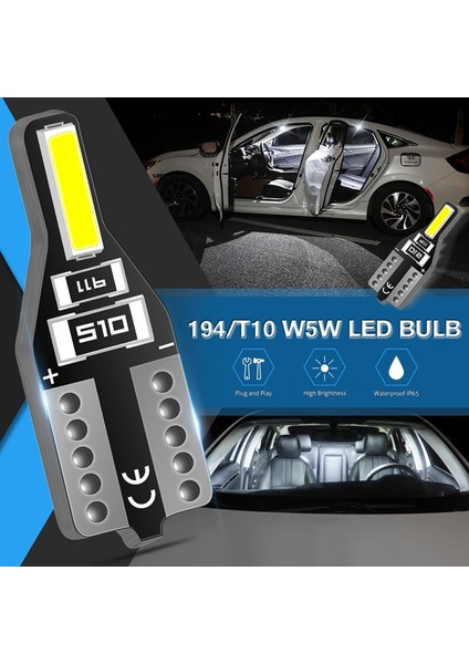 2 Parça T W5W LED Ampul Araba Iç Işık Toyota Corolla Avensis Yaris Rav4 Auris Hilux Prius C-Hr (Yurt Dışından) fırsatları