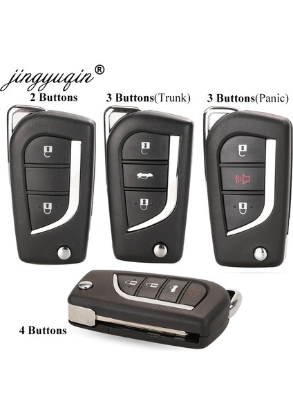 3 Düğme TOY48 Stili Jinyuq Düğme Çevirme Katlanır Uzaktan Anahtar Kabuk Toyota Levin Camry Reiz Highlander Corolla Rav4 Anahtar Kutu Va2 TOY48 TOY43 (Yurt Dışından)
