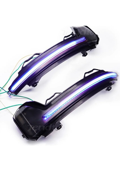 Mavi ve Sarı 2 Parça Vw Volkswagen Tiguan Mk2 Touareg Mk Dinamik LED Dönüş Sinyali Flaşör Ayna Flaşör Işık (Yurt Dışından)