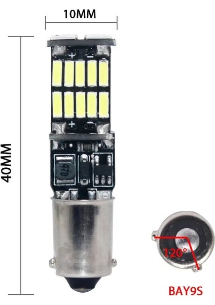 Kehribar Tarzı BAY9S 1 Adet Canbus BA9S BAX9S BAY9S H21W T4W H6W W5W LED T10 LED LED Yan Kama Işık Iç Sinyal Lambası 12V Beyaz (Yurt Dışından)