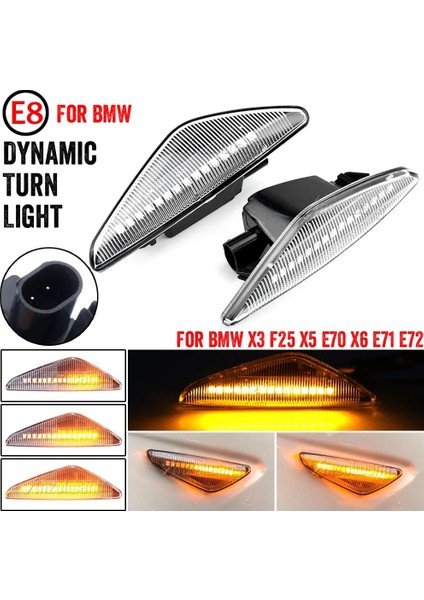 Dumanlı Siyah Dinamik Akan LED Yan Işaretleyici Dönüş Sinyali Işığı Bmw X5 E70 X6 E71 E72 X3 F25 Sıralı Lamba Flaşör (Yurt Dışından) indirimleri