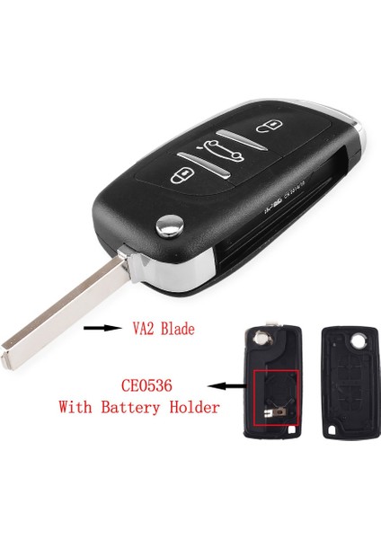 Va2 Bıçak Keyyou Peugeot S Düğmeleri Için Anahtar Kutu Modifiye Flip Katlanır Uzaktan Anahtar Kabuk Kılıf CE0536 (Yurt Dışından)