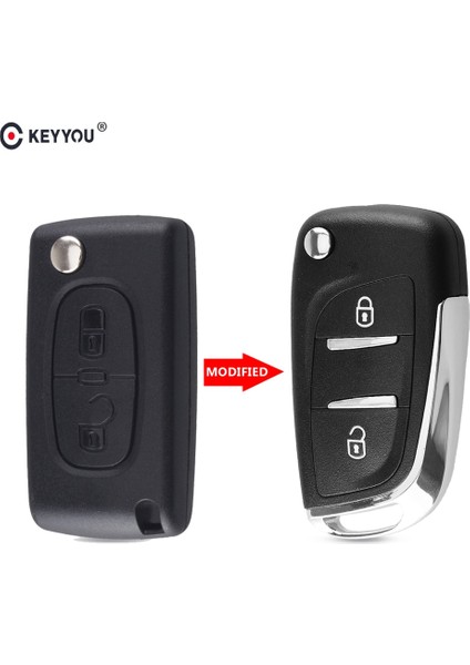 Va2 Bıçak Keyyou Peugeot S Düğmeleri Için Anahtar Kutu Modifiye Flip Katlanır Uzaktan Anahtar Kabuk Kılıf CE0536 (Yurt Dışından)