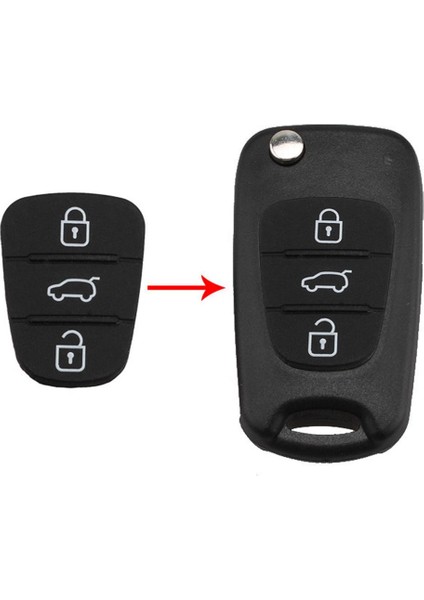 Mektup Stili Yok 3 Düğme Uzaktan Anahtarlık Kılıf Silikon Ped Değiştirme Hyundai I10 I20 I30 IX35 Için Kia K2 K5 Rio Sportage Flip Key (Yurt Dışından)