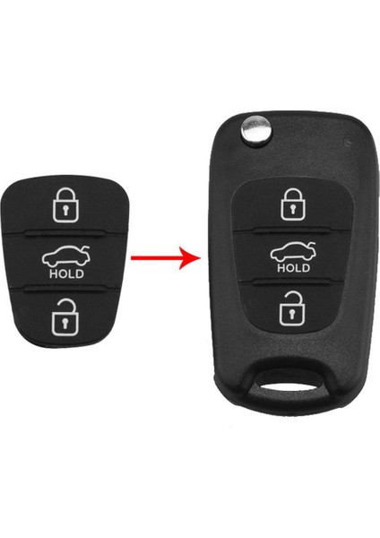 Mektup Stili Yok 3 Düğme Uzaktan Anahtarlık Kılıf Silikon Ped Değiştirme Hyundai I10 I20 I30 IX35 Için Kia K2 K5 Rio Sportage Flip Key (Yurt Dışından)