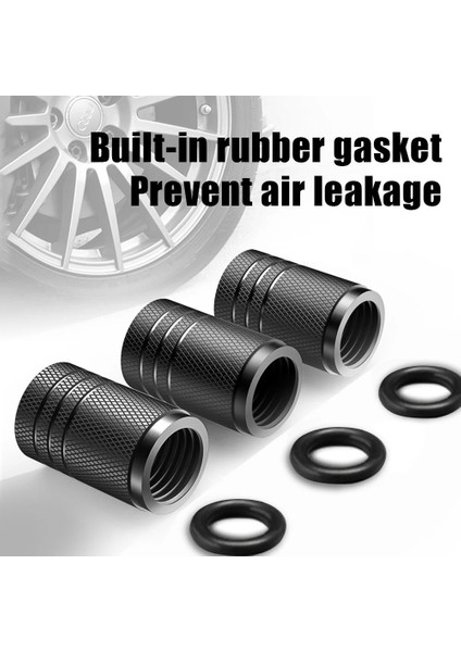 C01704- Siyah Stil Araba Lastik Vana Kök Kapakları (4 Adet) Nipel Kapakları Kapak Metal Alüminyum Alaşımlı Lastik Jant Kök Tekerlek Kapakları Araba Kamyon Motosiklet Bisiklet Için (Yurt Dışından)