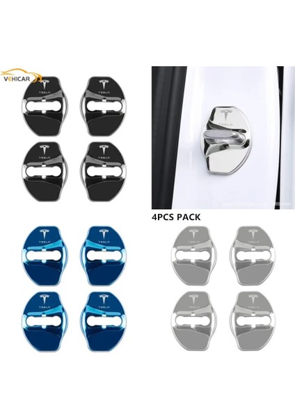 Karbonfiber Tarzı Vehıcar Araba Kapı Kilidi Kapağı Toka Koruyucu Pas Kapak Sticker Tesla Modeli 3 Model Y Aksesuarları Dekorasyon (Yurt Dışından) modelleri