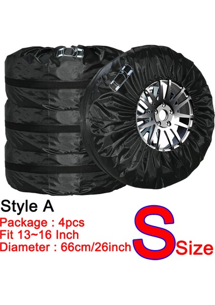 4 Adet 13-16 Inç Stili Inç Lastik Kılıfı Araba Yedek Lastik Kılıfı Saklama Torbaları Taşıma Çantası Polyester Arabalar Için Lastik Koruma Kapakları (Yurt Dışından)