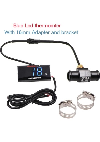 BLUE16MM Adaptör Stili Koso Motosiklet Termometre Yamxha Nmax Xmax Tmax LED Dijital Ekran Su Sıcaklık Adaptörü Sensörü Aksesuarları Seti (Yurt Dışından)