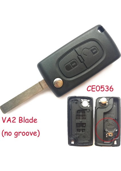 Av2 CE0536 2 Düğmeli Araba Çevirme Anahtarı Kabuk Citroeasso Için Peugeot Yedek Uzaktan Katlanır Anahtar Kapağı (Yurt Dışından)