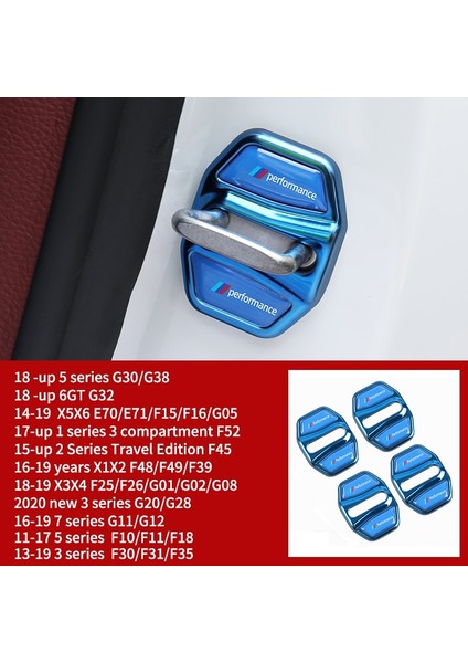 Mavi Bir Stil Yazın Ar Bmw Serisi Için Kapı Kilidi Kapağı G20 G30 G11 G12 Paslanmaz Çelik Koruyucu Shall Kılıfları Aksesuar (Yurt Dışından)