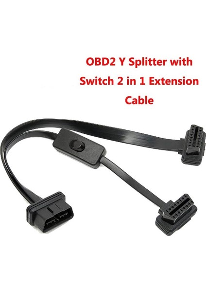 1'de 2 Anahtarlı Kablo Stili Obd2 Y Splitter Uzatma Kablosu Ultra-Ince Dirsek Erişte Kablo Teşhis Konnektör Kablo Kablosu Anahtarlı (Yurt Dışından) fiyatları