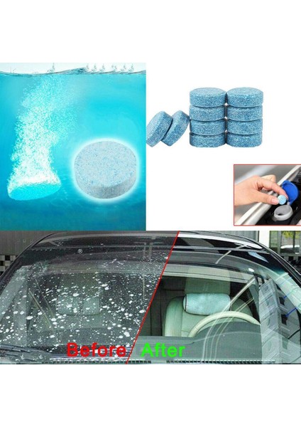 20 Adet Tarzı Araba Temizleyici Efervesan Tabletler Sprey Temizleyici Araba Cam Ön Cam Cam Temizleme Oto Aksesuarları Adet (Yurt Dışından)