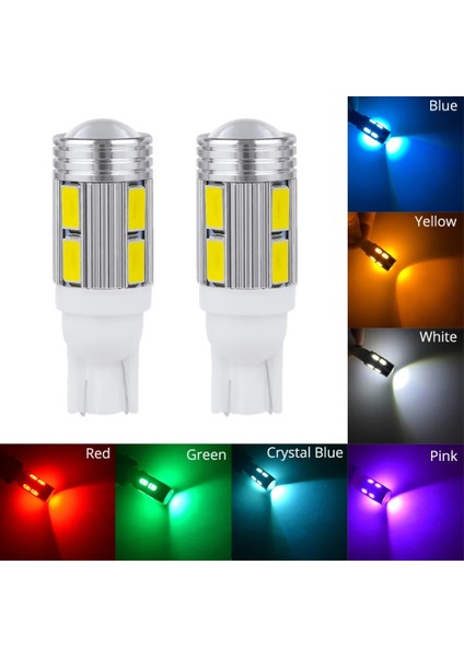 10 LED Tarzı Kristal Mavi T10 W5W Beyaz Kırmızı Mavi Yeşil Oto LED Gövde Fren Dönüş Sinyali Ampul Otopark Kuyruk Işıkları Ters Lamba Plaka Işık 12 V (Yurt Dışından) fırsatları