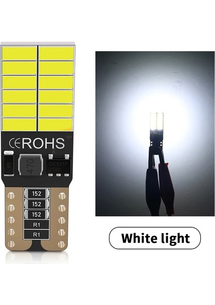 Beyaz 2x T10 W5W Smd Araba LED Ampul Canbus Oto Gümrükleme Kama Yan Işık Iç Kubbe Okuma Lambaları Yok Ek Beyaz (Yurt Dışından)