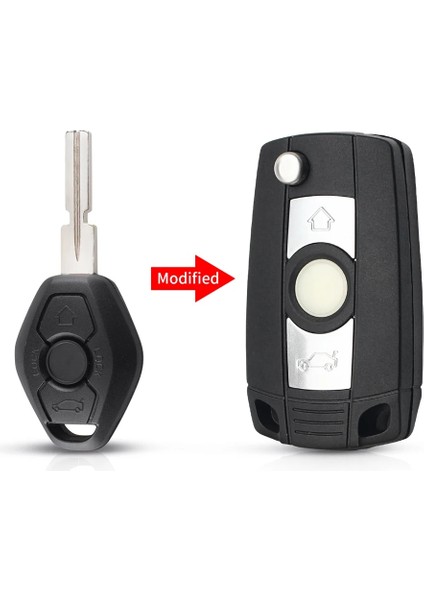 HU58 Bıçak Stili Keyyou 3 Düğmeler Modifiye Katlanır Uzaktan Anahtar Kabuk Durumda Bmw E81 E46 E39 E63 E38 E83 E53 E36 E Serisi HU92 Blade ile (Yurt Dışından)