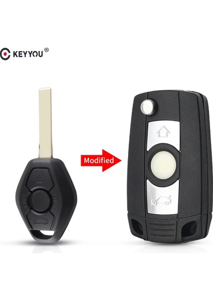 HU58 Bıçak Stili Keyyou 3 Düğmeler Modifiye Katlanır Uzaktan Anahtar Kabuk Durumda Bmw E81 E46 E39 E63 E38 E83 E53 E36 E Serisi HU92 Blade ile (Yurt Dışından)