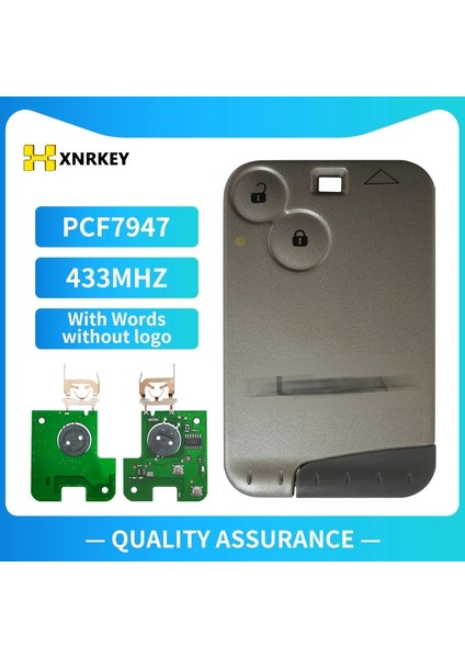 Xnrkey 2 Düğme 433MHZ Orijinal Pcf Uzaktan Kart Renault Laguna Kartı Için Gri Bıçaklı Wrods ile (Yurt Dışından)