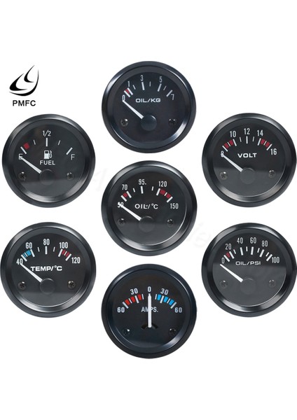 Yağ Sıcaklığı Tarzı Araç Ölçer 12V Otomobil Araba Göstergesi Su Sıcaklığı Yağ Sıcaklığı Yağ Basıncı Yakıt Voltları Yağ Basını kg Ampermetre Ölçer Siyah Kabuk (Yurt Dışından) fiyatları